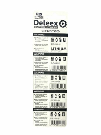  CR2016 3V Batterijen-  super - Lithium - Deleex