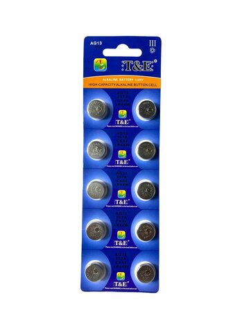 Button cell batteries AG 13 / 357A 10 pieces in pack