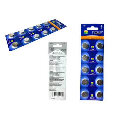 Button cell batteries AG 13 / 357A 10 pieces in pack