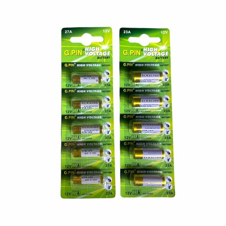 G.PIN 27A 12V ALKALINE batterijen 5 STUKS