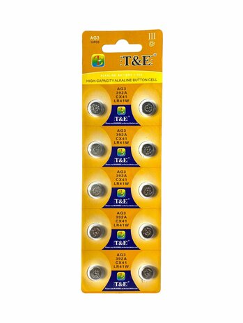 AG 3 / 392A Button cell batteries Alkaline AG 3, LR41, 392, 192