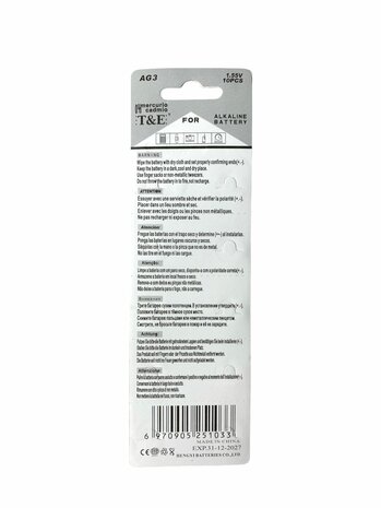 AG 3 / 392A Button cell batteries Alkaline AG 3, LR41, 392, 192