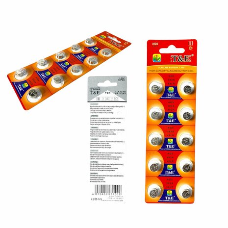 AG 5 / 393A Button cell batteries Alkaline AG 5, LR754, 393, 193