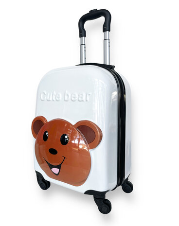 Hand luggage Children&#039;s suitcase Teddy Bear white (31L)