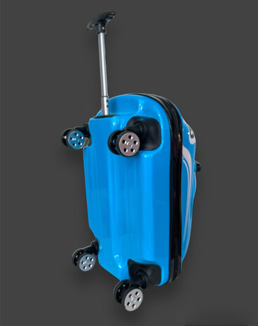 Kinder Zitkoffer Auto en Loopauto 2 in 1 Blauw - 32L)