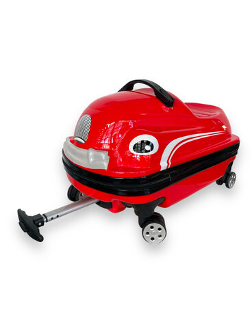 Kinder Koffer - Zit en Loopauto - 2 in 1 Rood - 32L