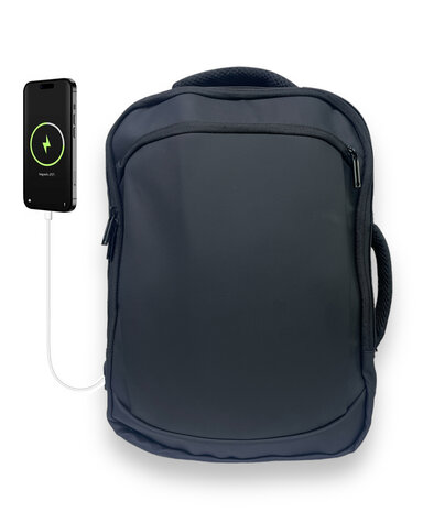 Backpack with USB Charging Port - black - 32 x 15 x 41.5 cm