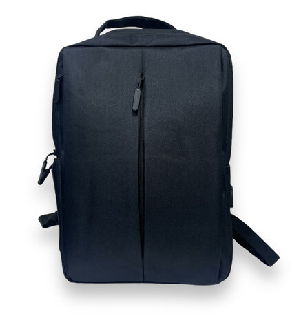 Backpack black - Splashproof - USB charging port - travel bag