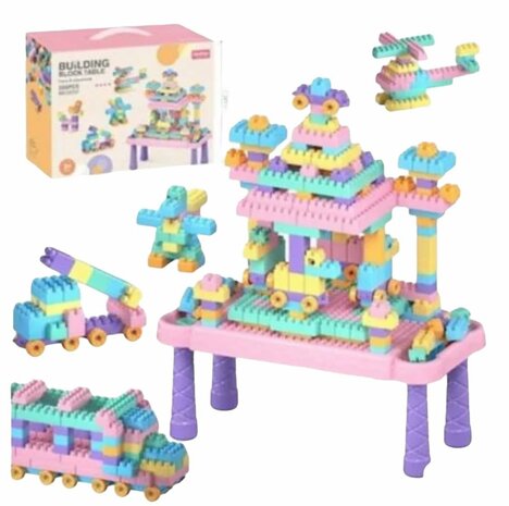 Bouwblokjes - set 360 bouwsteentjes - Building blocks roz