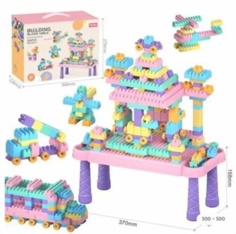 Bouwblokjes - set 360 bouwsteentjes - Building blocks roz