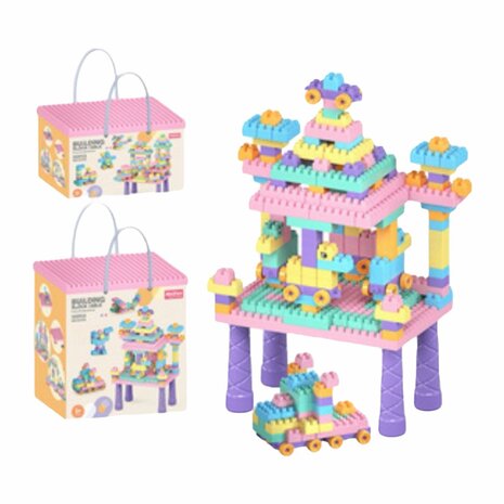 Bouwblokjes - set 360 bouwsteentjes - Building blocks roz