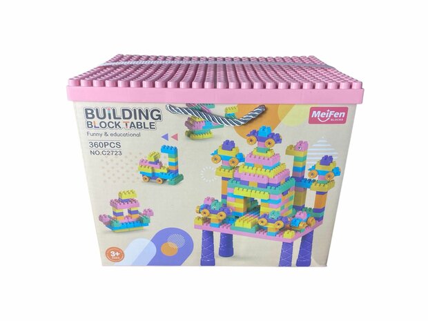 Bouwblokjes - set 360 bouwsteentjes - Building blocks roz