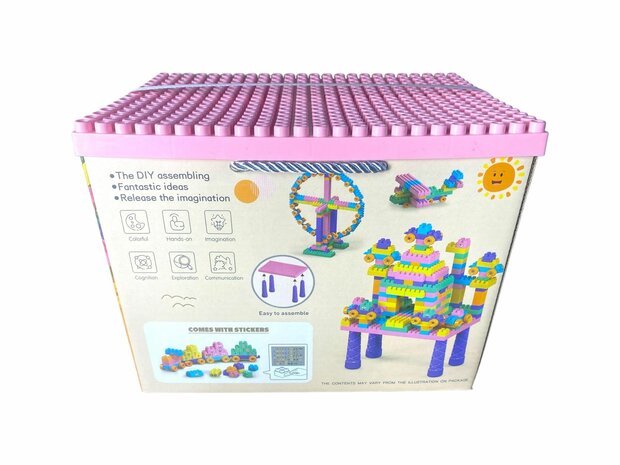 Construction blocks - set of 360 building blocks - Building blocks pink