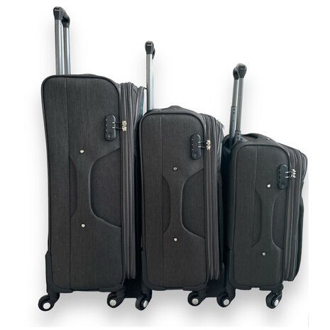 Europe Travel - fabric suitcase - Polyester trolley - 4 swivel wheels - 77CM