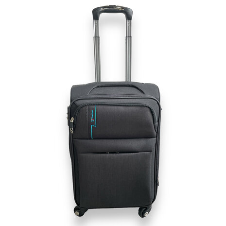 Suitcase set - 3 pieces - black - Polyester travel suitcase