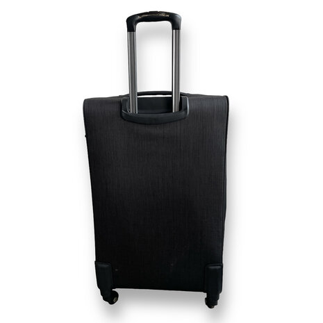 Suitcase set - 3 pieces - black - Polyester travel suitcase