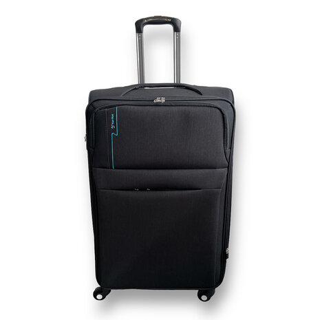 Suitcase set - 3 pieces - black - Polyester travel suitcase