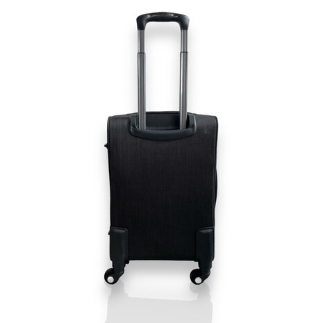 Europe Travel - Handbagage - Stoffen Koffer - Zwart - 58 x 35 x 23/25 cm