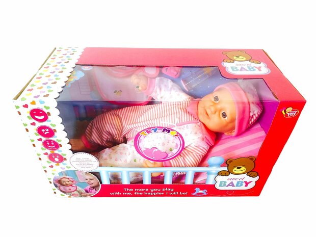 Baby doll sweet with different baby sounds + accessories - 46cm P