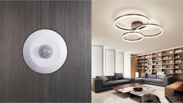 PIR Bewegingsmelder 360&deg; - bewegingssensor - Sensor Inbouw Plafond 360 graden