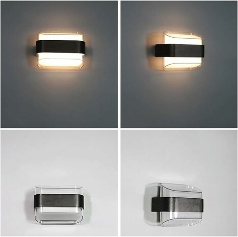 Acrylic LED modern indoor and outdoor wall lamp decorative garden lighting Up and Down light waterproof outdoor lamp