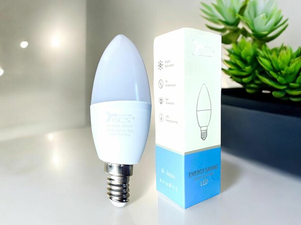 LED lamp, candle lamp, 5 W, E14 100 lm - cool white 6500k [Energy class A+]