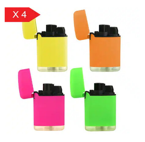 Unilite - 4 Turbo lighters - soft touch - jetflame