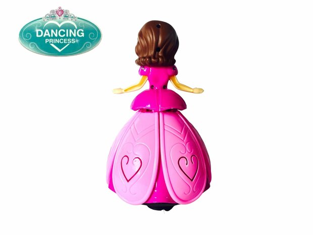 Dansende Prinses Engel - Pop met 3D Led Verlichting - Muziek - 360&deg; Draaibaar - Bump and Go 