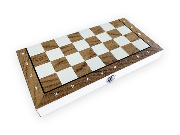 Chess and checkers 2in1 package - Foldable - magnetic chess pieces and checkers pieces - Wood - 34CM