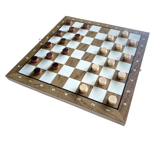 Chess and checkers 2in1 package - Foldable - magnetic chess pieces and checkers pieces - Wood - 34CM