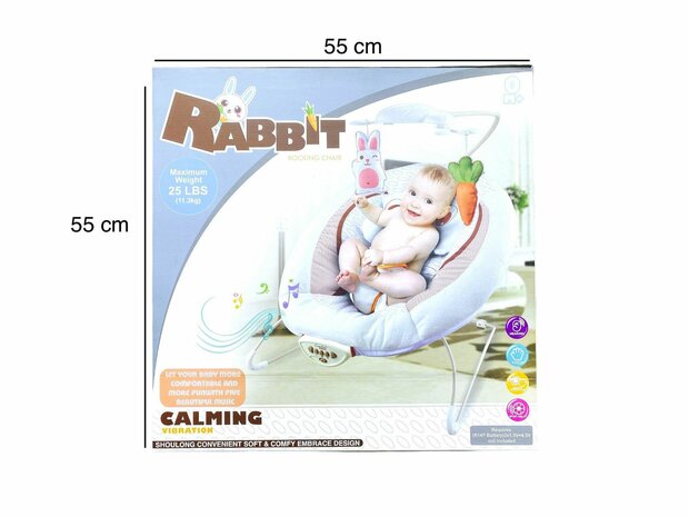 Wipstoel met Muziek en Trilfunctie - Baby Bouncer - Babygo - with Music and Vibration Function 