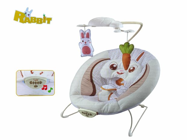 Wipstoel met Muziek en Trilfunctie - Baby Bouncer - Babygo - with Music and Vibration Function 