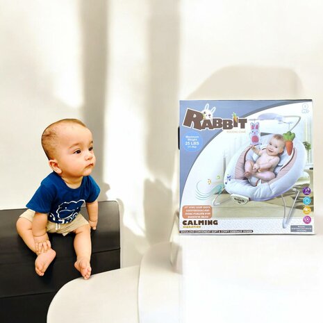 Wipstoel met Muziek en Trilfunctie - Baby Bouncer - Babygo - with Music and Vibration Function 