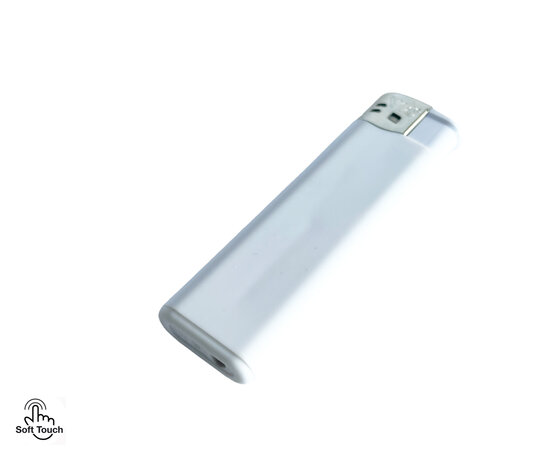 Lighters - soft rubber - white blank print lighter - refillable - advertising logo lighters