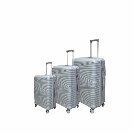 Luxury Suitcase Set - Trolley Set 3-Piece - PP Silicone Travel Case ( Gray color )