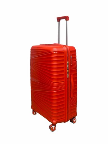 Luxury Suitcase Set - Trolley Set 3-Piece - PP Silicone Travel Case ( red color )