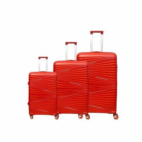 Koffers - Luxe - Set van 3 - Rood - 56/66/76 cm