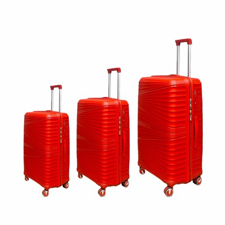 Koffers - Luxe - Set van 3 - Rood - 56/66/76 cm