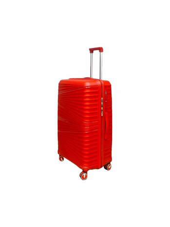 Luxury Suitcase Set - Trolley Set 3-Piece - PP Silicone Travel Case ( red color )