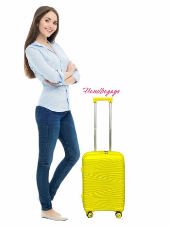 Luxury Suitcase Set Trolley Set 3-piece PP silicone travel case (Yellow color)