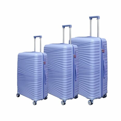 Luxury Suitcase Set - Trolley Set 3-Piece - PP Silicone Travel Case ( Light Blue )