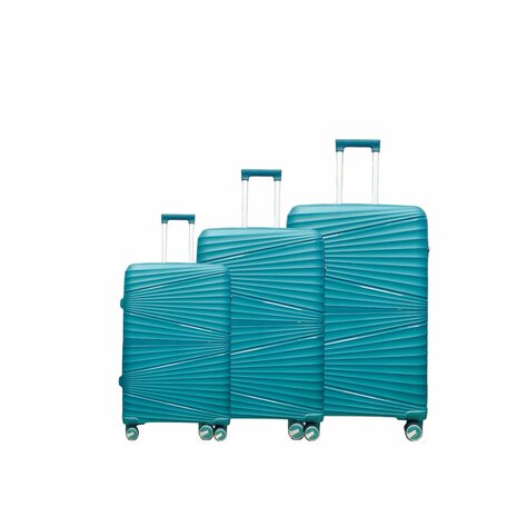 Koffers - Luxe - Set van 3 - Turquoise - 56/66/76 cm