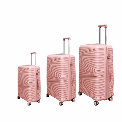 Koffers - Luxe - Set van 3 -  Pastel Roze - 55/65/75 cm