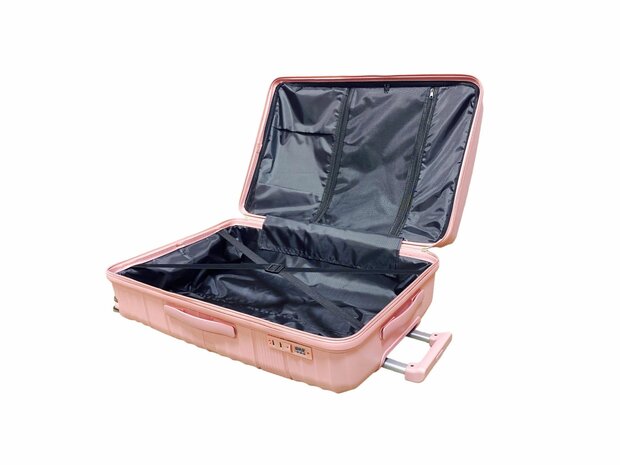 Suitcase set - Trolley set 3-piece - PP silicone travel suitcase pastel pink