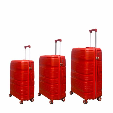 Koffers - Luxe - Set van 3 - Rood - 55/65/75 cm