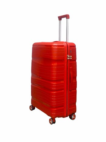 Koffer - PP Reiskoffer met Cijferslot - Rood - Siliconen - 106L - 78 cm