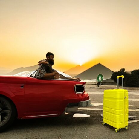 Travel suitcase - luggage - yellow - silicone 68CM