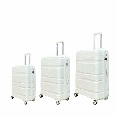 Koffers - Luxe - Set van 3 - Wit - 55/65/75 cm