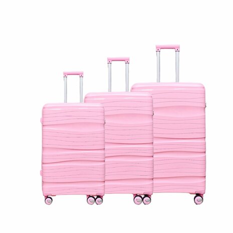 Koffers - Luxe - Set van 3 - Roze - 55/68/78 cm 