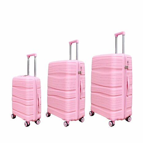 Koffers - Luxe - Set van 3 - Roze - 55/68/78 cm 